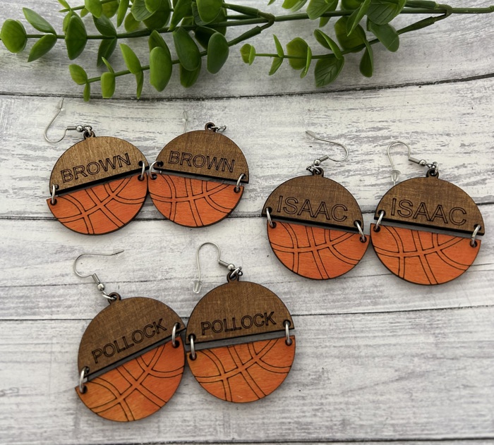 Basketball Personalized Earrings. Basketball Earrings. Personalized Gift. 