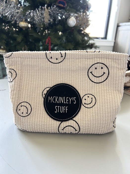 Personalized Zipper Tote. Personalized Christmas Gift.