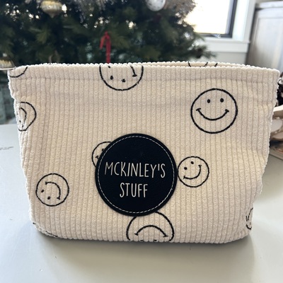 Personalized Zipper Tote. Personalized Christmas Gift.
