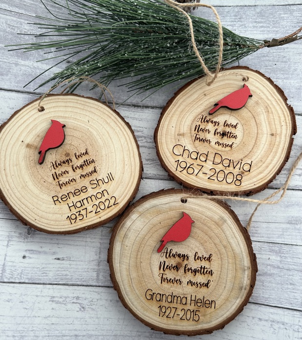Personalized Cardinal Ornament. Memorial Ornament. Personalized Christmas Gift. 
