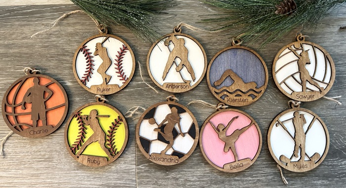 Sports Ornaments. Personalized Christmas Gift. Personalized Ornament. 
