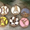 Boys Hockey Sports Ornaments. Personalized Christmas Gift. Personalized Ornament. 