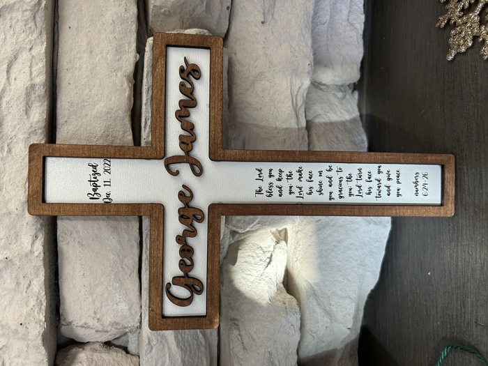 Baptism Cross. Baptism Gift. Personalized Cross. Bible Verse