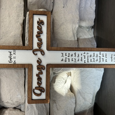 Baptism Cross. Baptism Gift. Personalized Cross. Bible Verse