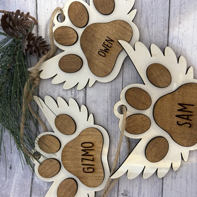 Memorial Paw Ornament. Loss of Pet Gift. Christmas Ornament. Christmas Gift. Pet Memorial 