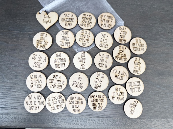 Date Night Ideas | Reusable tokens I Date night Tokens I Valentine's Day Gift