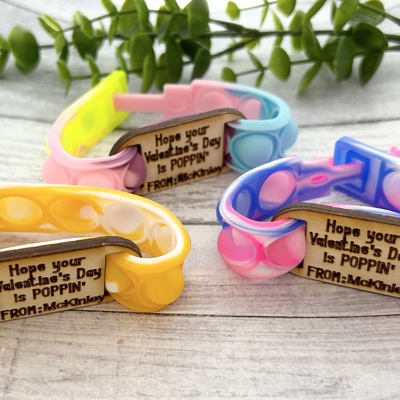 Valentine's Class Set / Pop it bracelets / Valentines Gift / Class set Valentines