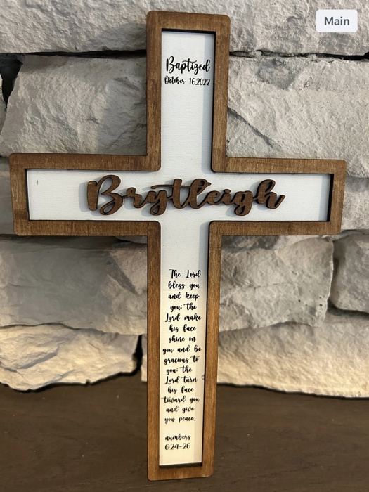 Baptism Cross. Baptism Gift. Personalized Cross. Bible Verse