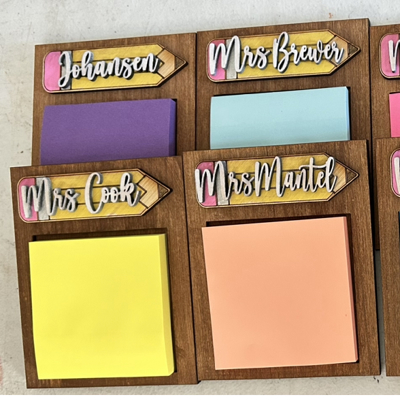 Personalized Post It Note holders. Teacher Gift. Personalized Gift. Teacher Appreciation