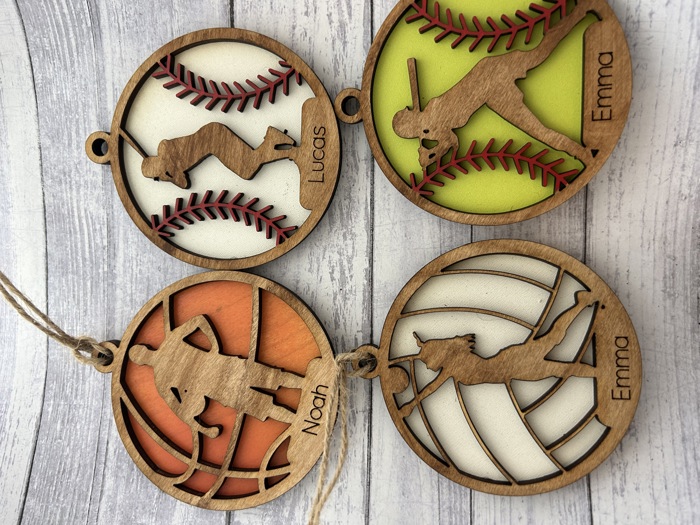 Sports Ornaments. Personalized Christmas Gift. Personalized Ornament. 