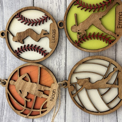 Sports Ornaments. Personalized Christmas Gift. Personalized Ornament. 