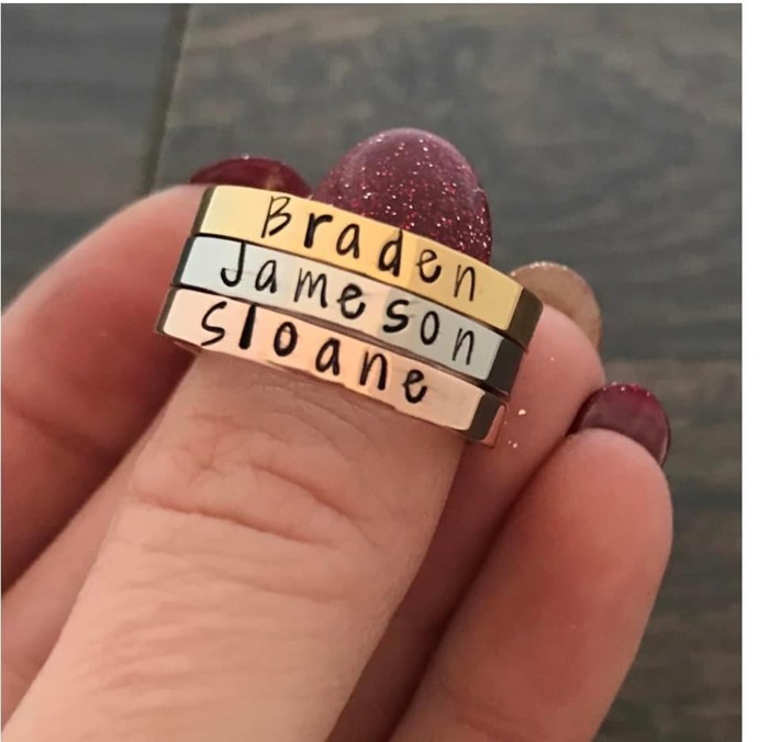 Personalized Stackable Rings / Layer rings / Name rings / Personalized Christmas Gift