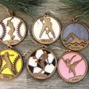 Hockey Sports Ornaments. Personalized Christmas Gift. Personalized Ornament. 
