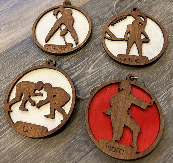 Sports Ornaments. Personalized Christmas Gift. Personalized Ornament. 