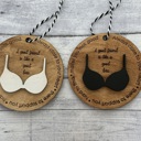 White Bra Best Friend Ornament. Christmas Ornament for a friend. Holiday Gift.