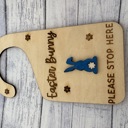 Blue Easter Bunny Sign. Easter Door Hanger. Easter for Kids. Easter Decor