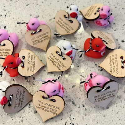 Rubber Duck Valentines. Class set of Valentines. Personalized Valentines. 