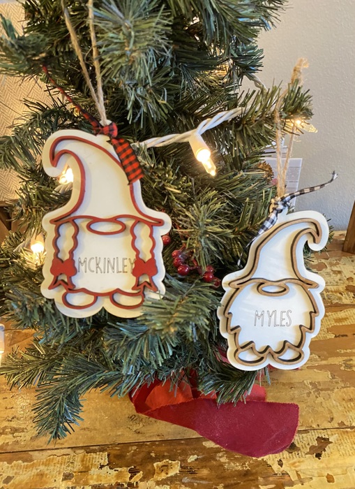 Gnome Ornament. Personalized Christmas Gift. Children's Ornament. Personalized Ornament