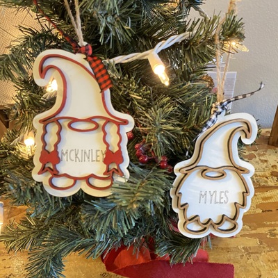 Gnome Ornament. Personalized Christmas Gift. Children's Ornament. Personalized Ornament