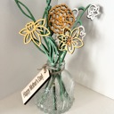  Personalized Birth Flower Jar | Wooden Flowers by Month with Custom Tag 