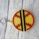 Softball Hair Tie Key Chains. Bag Tags. Sports Bag Tag