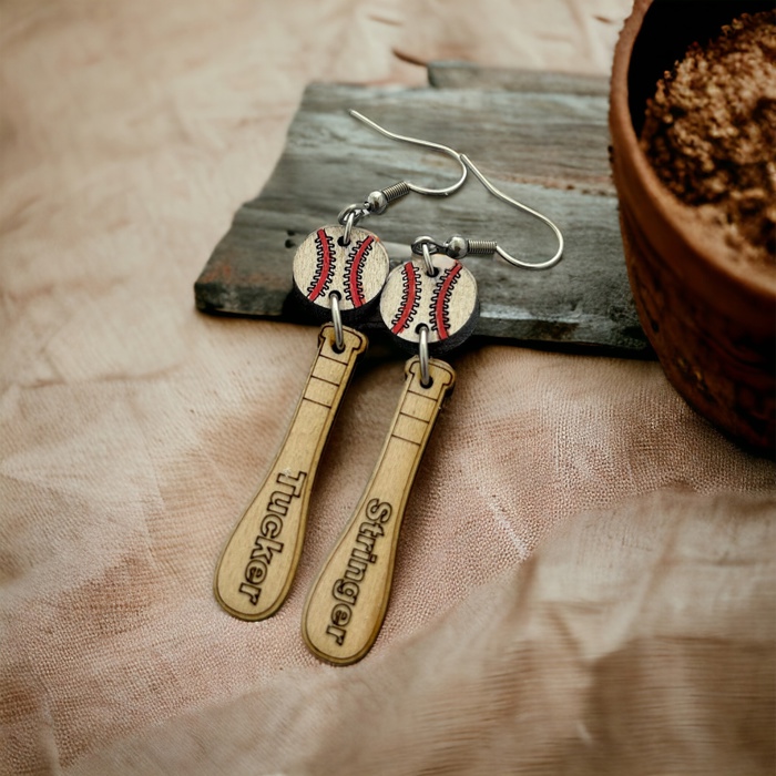 Baseball earrings. Personalized Earrings for baseball. Sports Earrings