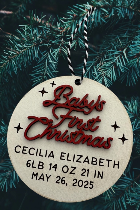 Baby's First Christmas ornament. First Christmas. Baby ornament. Personalized Christmas Gift.