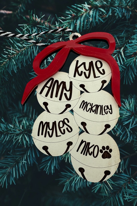 Personalized Ornament. Christmas Bells. Up to 10 names. Personalized Christmas gift. Family Name Ornament.