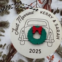  Just Married Ornament. Personalized marriage ornament. Custom Ornaments. Personalized Christmas Gift.