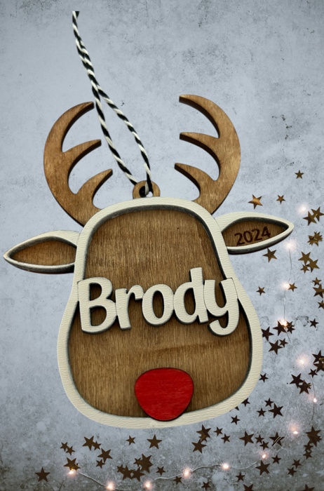 Child Ornament. Personalized Ornament. Reindeer Ornament. Personalized Christmas Gift.