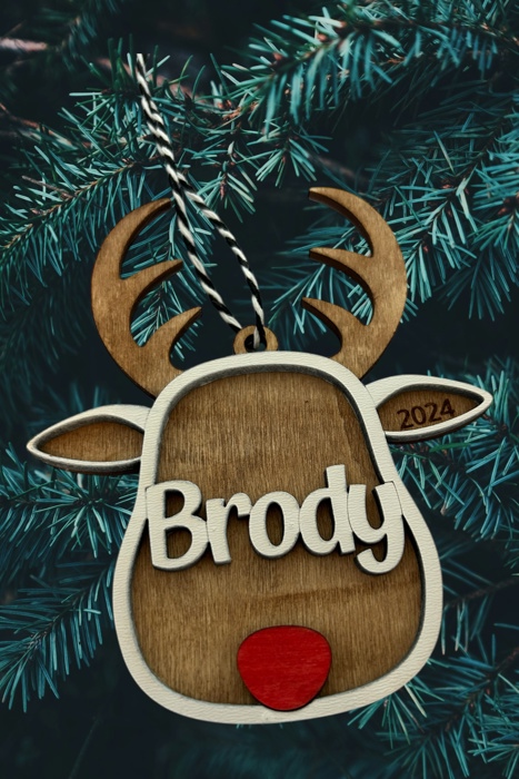 Child Ornament. Personalized Ornament. Reindeer Ornament. Personalized Christmas Gift.