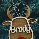  Child Ornament. Personalized Ornament. Reindeer Ornament. Personalized Christmas Gift.