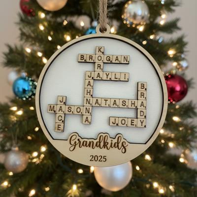 Scrabble Ornament. Personalized Ornament. Family Name Ornament. Name Ornament