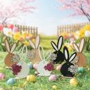 Large White Bunny art. Easter Decor. Floral Bunnies. Spring Decor.