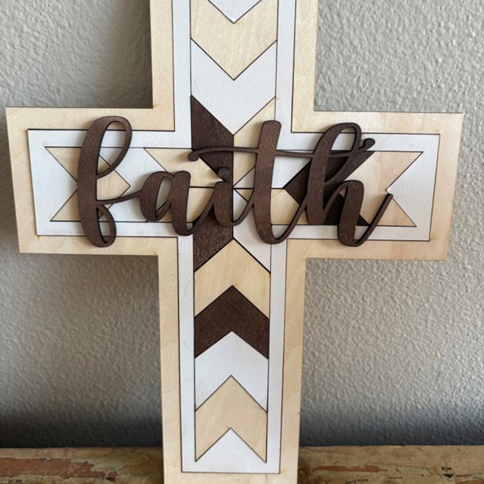 Faith Cross. Puzzle piece cross. Easter Decor. Baptism Gift.