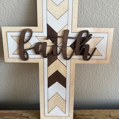 Faith Cross. Puzzle piece cross. Easter Decor. Baptism Gift.
