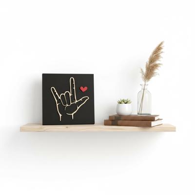 Sign Language Block. Home Decor. I love you sign language. Sign. I love you. 