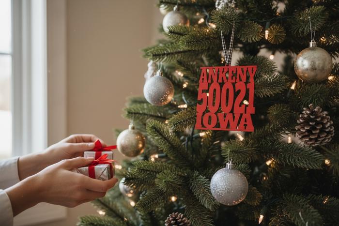 Personalized Zip Code Ornament. City and State Ornament. Personalized Christmas gift