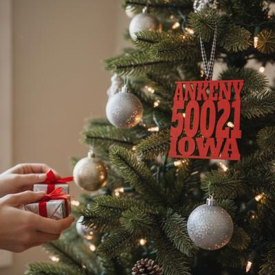 Personalized Zip Code Ornament. City and State Ornament. Personalized Christmas gift