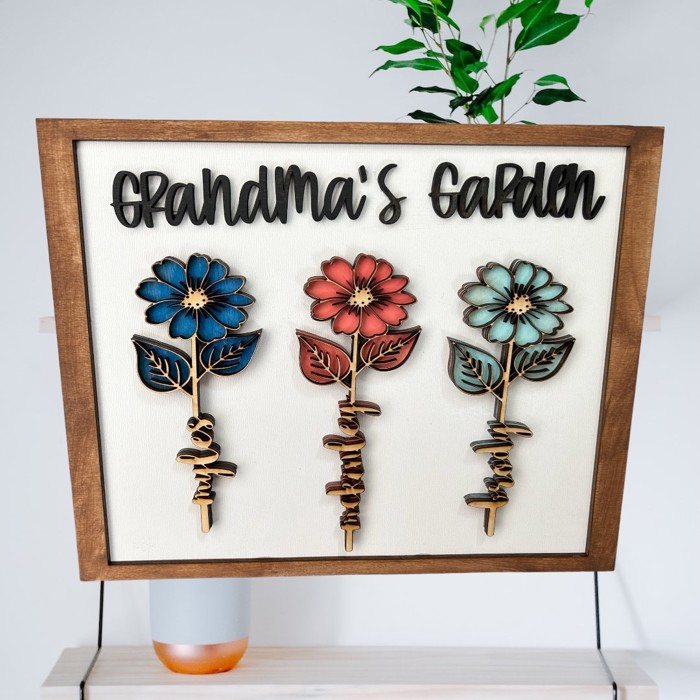 Mother's Gift. Flowers for mom. Grandma gift. Gift for her. Flower art. Mother's Day Gift. Personalized Christmas gift. 