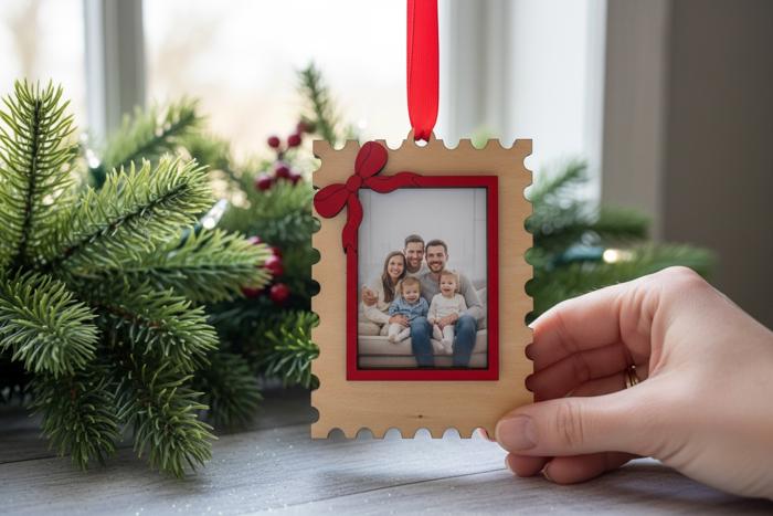 Photo Frame Ornament. Christmas Ornament. Holiday Gift. Photo Frame