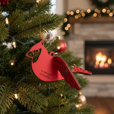 Cardinal Ornament. Memorial Ornament. In Memory Of. Personalized Christmas Ornament. 