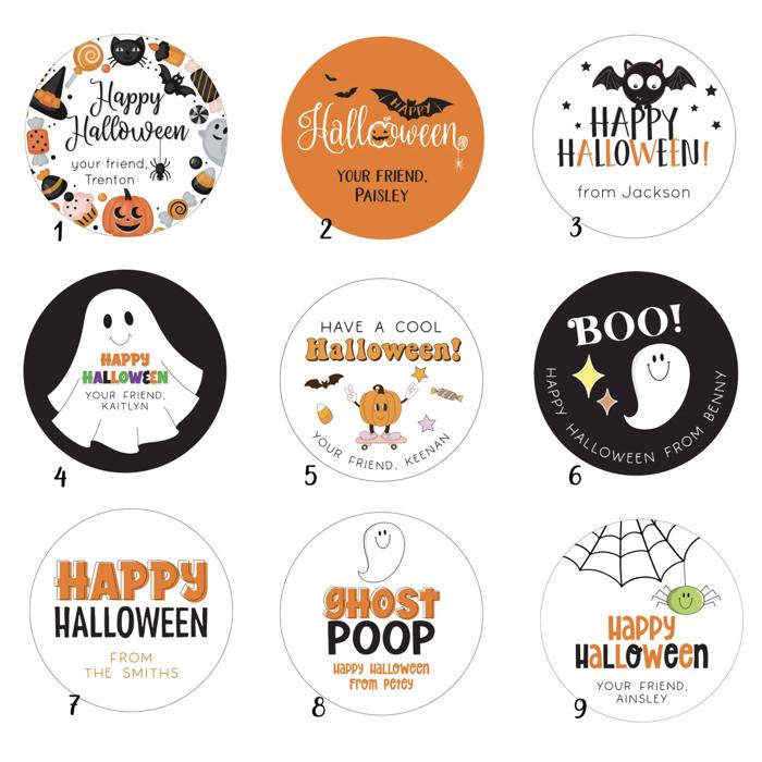 Personalized Halloween Stickers / Set of 24