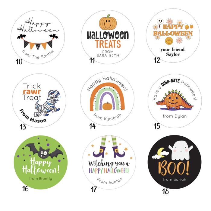Personalized Halloween Stickers / Set of 24