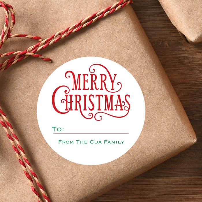 To and From Holiday Labels / Set of 24