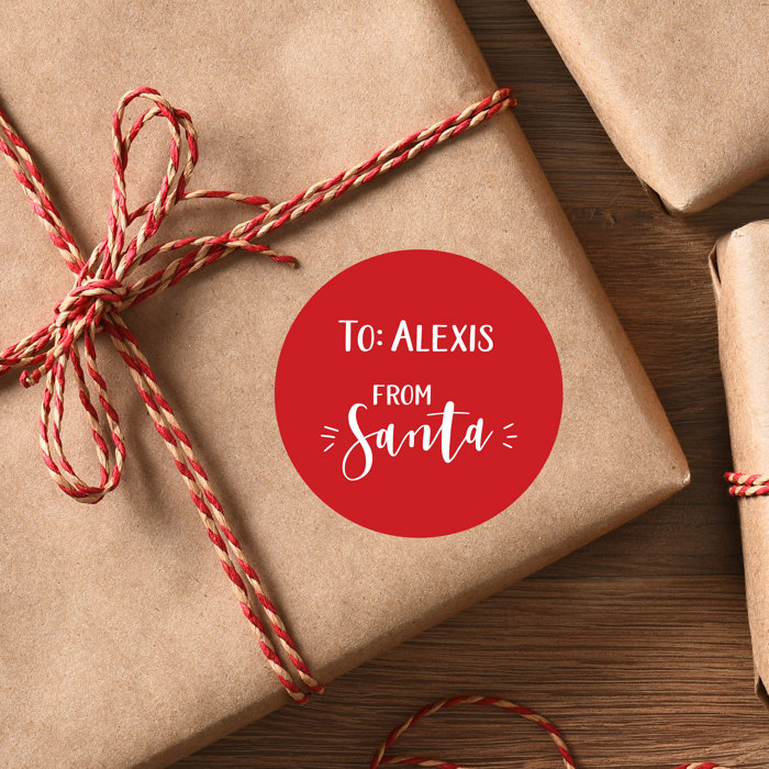 From Santa Gift Labels / Christmas Gift Stickers /  Set of 24 / Up to 2 Names