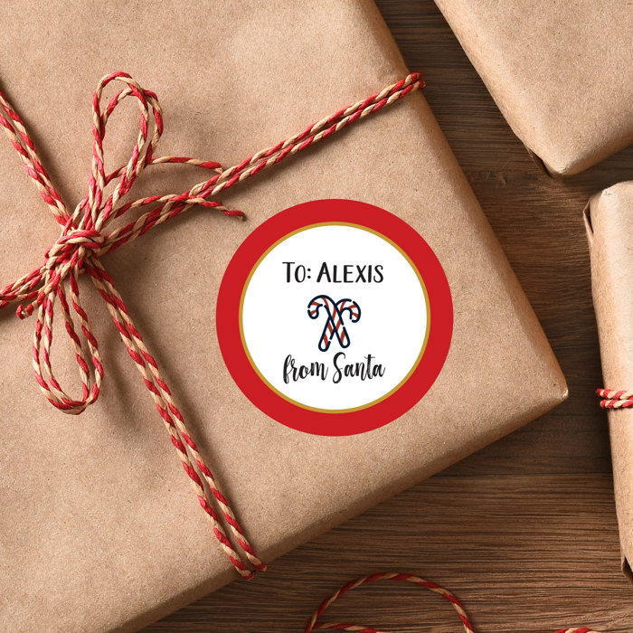 From Santa Gift Labels / Christmas Gift Stickers /  Set of 24 / Up to 2 Names