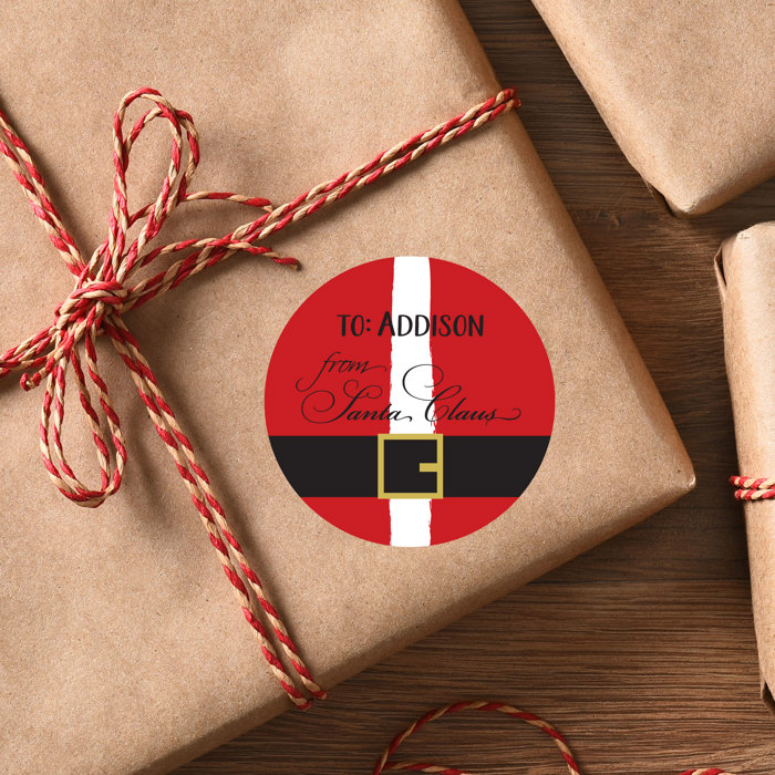 From Santa Gift Labels / Christmas Gift Stickers /  Set of 24 / Up to 2 Names