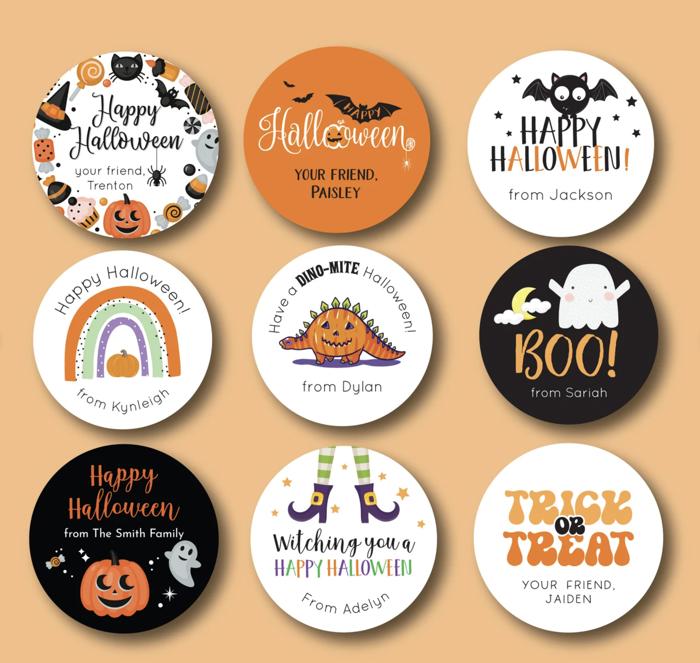 Personalized Halloween Stickers / Set of 24