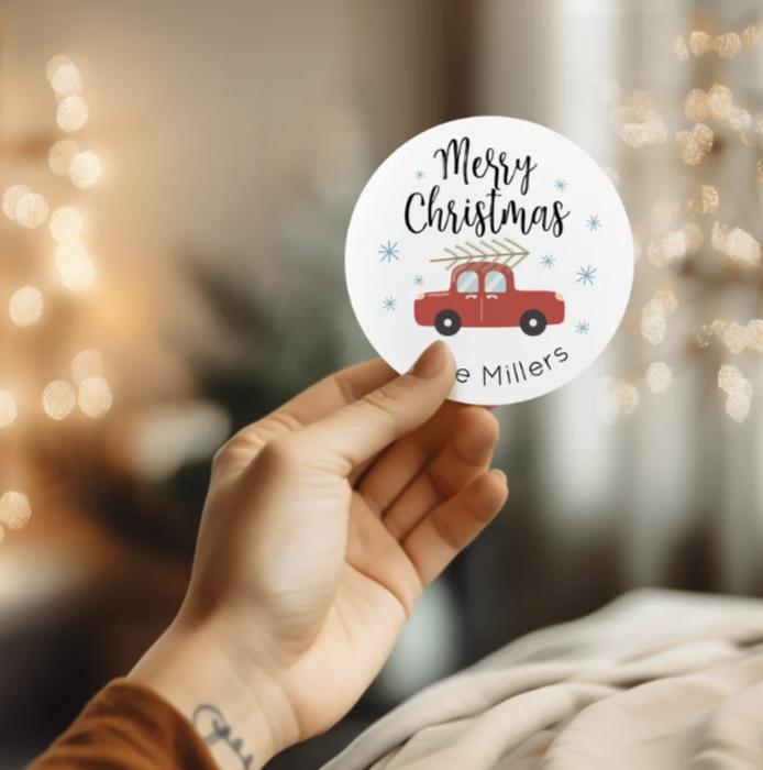 Christmas Gift Labels / Holiday Gift Stickers / Set of 24